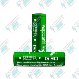 G30 3000mAh (10.8Wh) 3.6V 15A Li-Ion Vapcell