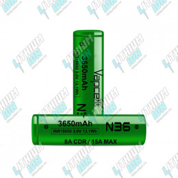 N36 3650mAh (13.14Wh) 3.6V 8A Li-Ion Vapcell