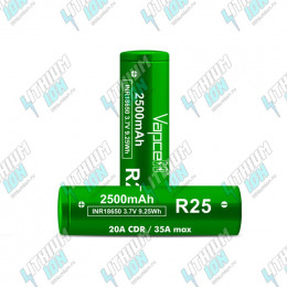 R25 2500mAh (9Wh) 3.6V 20A Li-Ion Vapcell